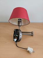 Vintage Wandlamp verstelbaar Rode Kap, Ophalen of Verzenden