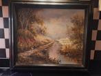 Handgeschilderd Landschap van Peters met Lijst, Antiek en Kunst, Kunst | Schilderijen | Klassiek, Ophalen of Verzenden