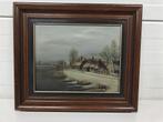 A5768 Klassiek Schilderij Van Een Nederlands Winterlandschap, Ophalen of Verzenden