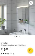 Nieuwe NYSJÖN Spiegel met plank, wit, 50x60 cm, Nieuw, Ophalen of Verzenden, Minder dan 100 cm, Rechthoekig