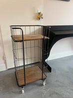 Sidetable met metaal en hout, Ophalen, Vintage, Zo goed als nieuw, Metaal