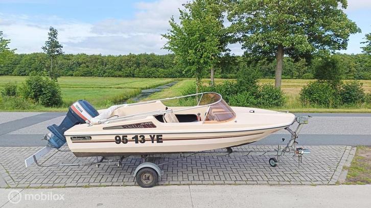 Beekman Delta 442 met Yamaha 55 pk 2 takt en Boottrailer, Watersport en Boten, Speedboten, Gebruikt, Benzine, Minder dan 70 pk