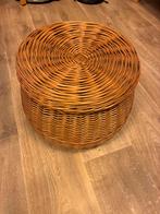 Ronde rieten mand met deksel, Huis en Inrichting, Ophalen, Mand, Rond, Zo goed als nieuw