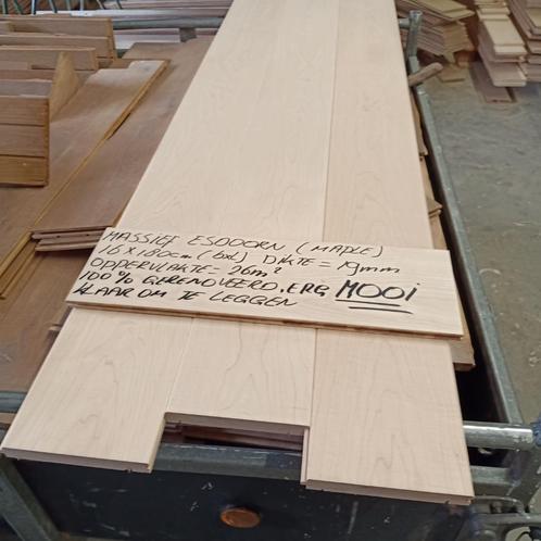 Massief esdoorn houten vloer, 16cm, 26m2 opp, 100% gerenovee, Doe-het-zelf en Verbouw, Vloerdelen en Plavuizen, Zo goed als nieuw