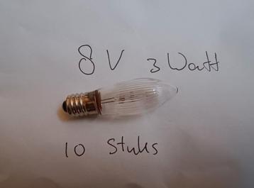 10 reserve lampjes kerstverlichting 8 volt/3 watt beschikbaar voor biedingen
