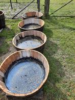 GROTE houten kuipen bloembakken dompelbad olijfboom palmboom, Tuin en Terras, Ophalen, Rond, Nieuw, 60 tot 100 cm