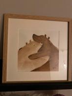 Originele aquarel in lijst kinderkamer, Antiek en Kunst, Kunst | Schilderijen | Klassiek, Ophalen of Verzenden