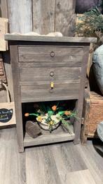 Driftwood kastje met laden en open vak - landelijke stijl, Ophalen, Bv, Gezellig in huis, Nieuw