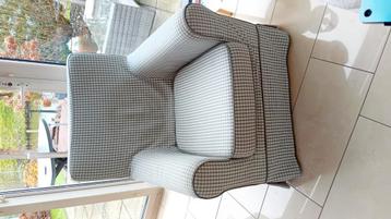 Ikea ektorp fauteuil  grijs/ecru ruitje - afbeelding 4