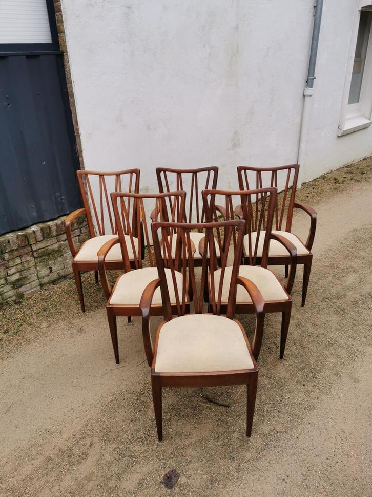 Set van 6 A.A. Patijn eetkamerstoelen, Zijlstra Joure, Huis en Inrichting, Stoelen, Gebruikt, Vijf, Zes of meer stoelen, Hout