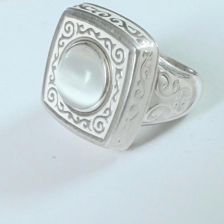 Kameleon 925 ring mt 58 + jewelpop, Sieraden, Tassen en Uiterlijk, Ringen, Zilver, Verzenden