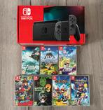 Nintendo Switch V2 - Met diverse spellen, Spelcomputers en Games, Gebruikt, 2 spelers, Eén computer, Vanaf 7 jaar