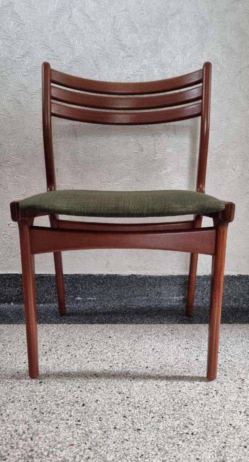 5 Johannes Andersen Denmark vintage teak stoelen, Huis en Inrichting, Stoelen, Gebruikt, Vijf, Zes of meer stoelen, Hout, Stof