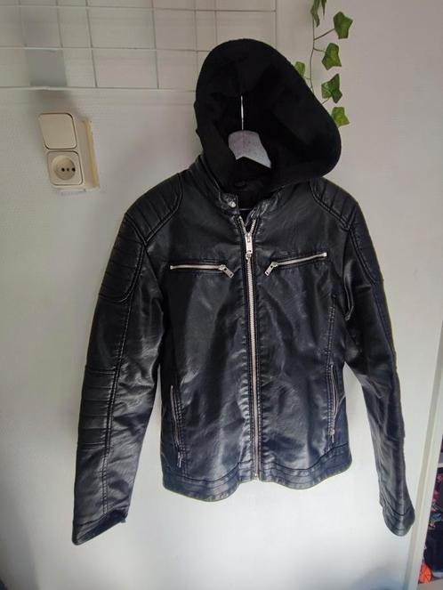 Stoere nep leren jas gevoerd met capuchon C&A maat M dames, Kleding | Dames, Jassen | Winter, Zo goed als nieuw, Maat 38/40 (M)