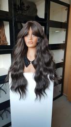 Pruik met Pony/Lok: Gemêleerd donker bruin, wavy/slag, Sieraden, Tassen en Uiterlijk, Uiterlijk | Haarverzorging, Ophalen of Verzenden