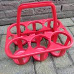 CURVER,Flessenrek,6 flessen,ROOD,1970,kunststof,RETRO,fles, Ophalen of Verzenden, Huis en Inrichting