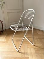 Vintage stoel, klapstoel, draadstoel, Niels Gammelgaard IKEA, Huis en Inrichting, Gebruikt, Metaal, Wit, Eén