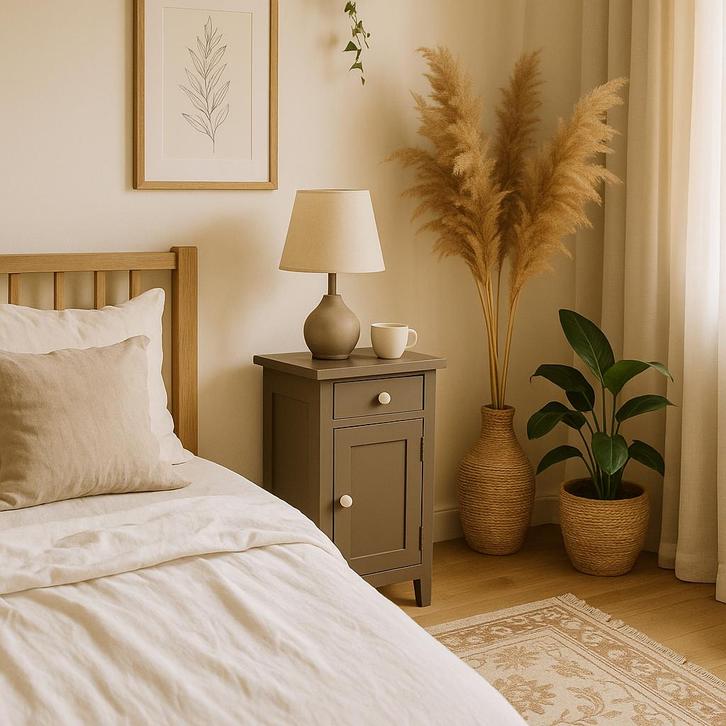 Stijlvol houten nachtkastje in landelijke stijl, Huis en Inrichting, Slaapkamer | Nachtkastjes, Gebruikt, 70 cm of meer, Minder dan 45 cm