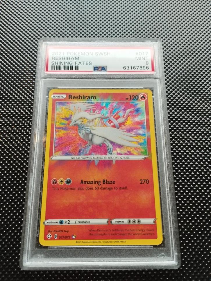 Reshiram Holo Pokemon kaart PSA9 shining fates mint, Hobby en Vrije tijd, Verzamelkaartspellen | Pokémon, Zo goed als nieuw, Ophalen of Verzenden