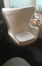 Egg Chair van Cavel Design.Wit leer, Ophalen, Gebruikt, 75 tot 100 cm, Leer