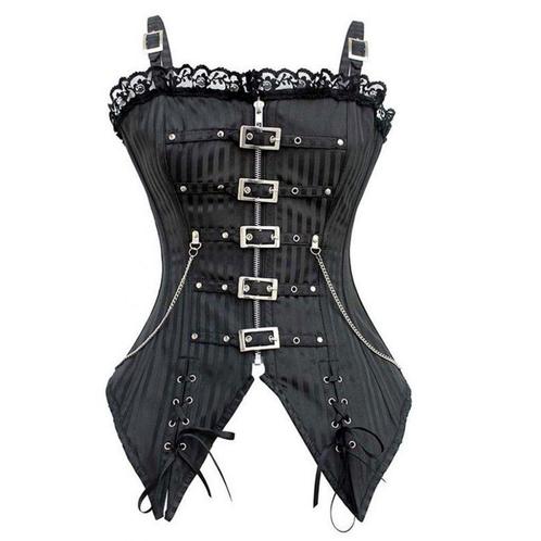 Dames zwart gestreept korset corset sexy gothic steampunk, Kleding | Dames, Ondergoed en Lingerie, Body of Korset, Zwart, Verzenden