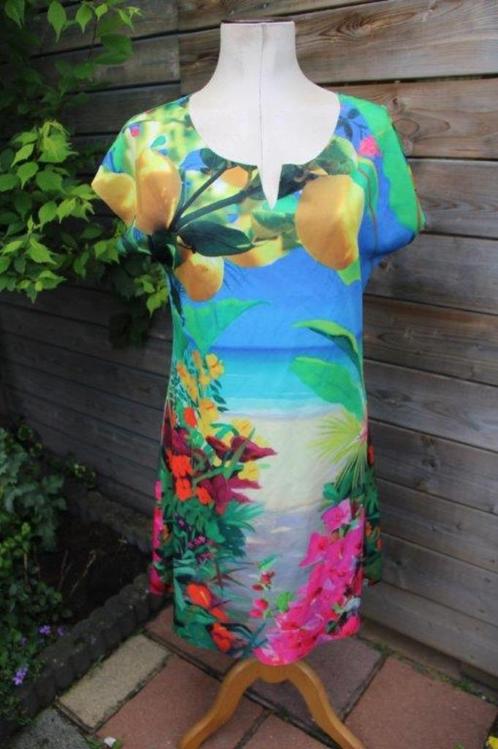 Jurk gekleurd citroen Lizzy & Coco 2 zijdig mt S/M Vaste pri, Kleding | Dames, Jurken, Zo goed als nieuw, Maat 38/40 (M), Overige kleuren