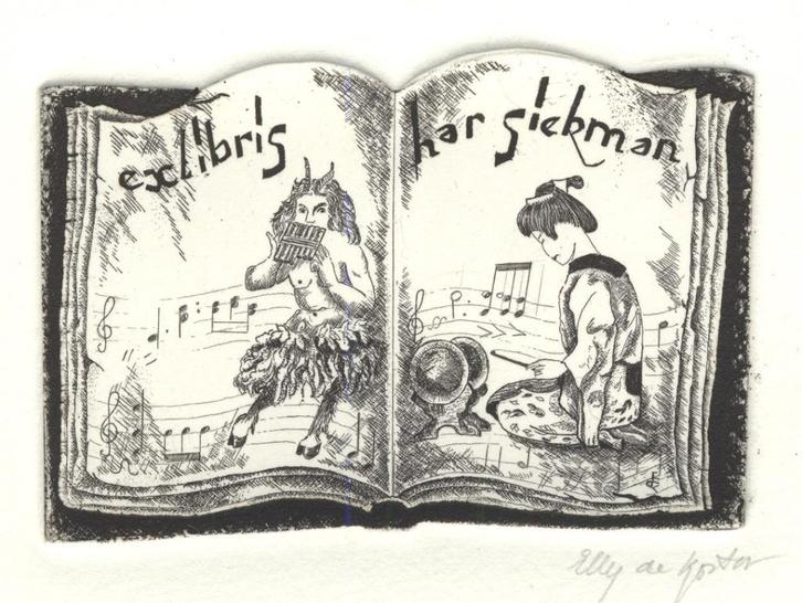 0212 Ex Libris Nederland : Elly de Koster, 1988, Antiek en Kunst, Kunst | Etsen en Gravures, Verzenden