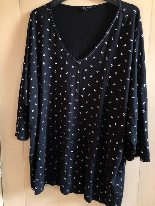 Mooie zwarte top, zilveren motiefje. Z.g.a.n. MSMode. XXL, Kleding | Dames, Grote Maten, Zo goed als nieuw, Shirt of Top, Zwart