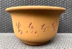Bonsai pot rond bruin ongeglazuurd gedecoreerd 28,2x16,5, Tuin en Terras, Bloempotten, 25 tot 40 cm, Rond, Ophalen of Verzenden
