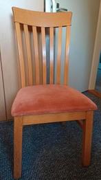 4 dezelfde eetkamerstoelen,  gelakt eiken, Huis en Inrichting, Stoelen, Ophalen, Hout, Gebruikt, Overige kleuren