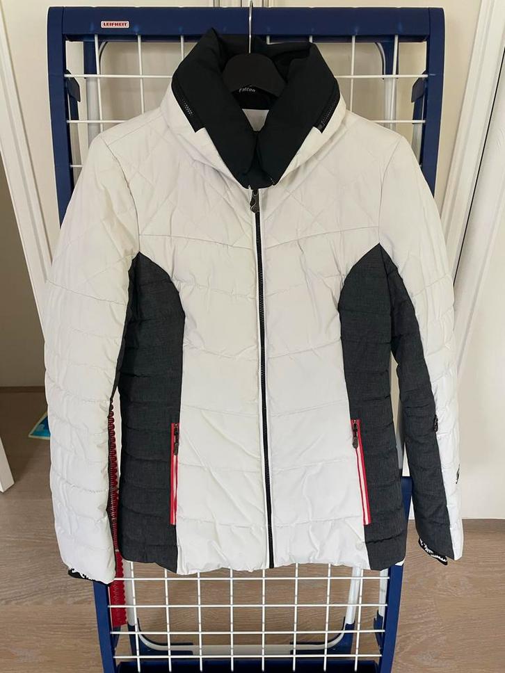 Witte Falcon ski jas  maat M️, Kleding | Dames, Jassen | Winter, Zo goed als nieuw, Maat 38/40 (M), Wit, Ophalen of Verzenden
