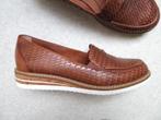 TAMARIS nieuwe schoenen loafers bruin leer maat 36, Tamaris, Schoenen met lage hakken, Bruin, Nieuw