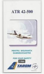 Tarom ATR 42-500 safety card, Verzamelen, Ophalen of Verzenden, Zo goed als nieuw, Overige typen