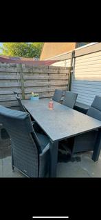 Mooie tuinset (tafel natuursteen), Tuin en Terras, Tuinsets en Loungesets, Ophalen, Gebruikt, Overige materialen