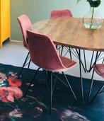 Kick triangel rond eetkamertafel mangohout 140cm, Ophalen, 100 tot 150 cm, Rond, Zo goed als nieuw