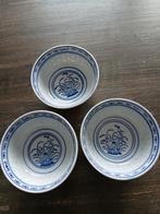 3 Chinese Kommetjes - Blauw Wit, Huis en Inrichting, Keuken | Servies, Gebruikt, Ophalen of Verzenden, Kom(men), Overige stijlen