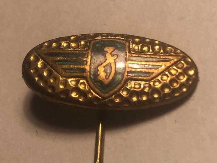 Metalen ZUNDAPP MOTER/BROMFIETSMERK Speld (Groen/Messingkl.), Verzamelen, Speldjes, Pins en Buttons, Zo goed als nieuw, Speldje of Pin