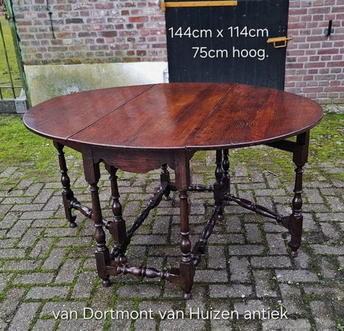 Engelse gateleg hangoor tafel ca1700, Antiek en Kunst, Antiek | Meubels | Tafels, Ophalen of Verzenden