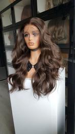Luxe Lace Pruik: Donker gemêleerd bruin Babyhaar, Ophalen of Verzenden, Nieuw, Pruik of Haarverlenging