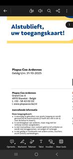 4 tickets PlopsaCoo, Twee personen, Ticket of Toegangskaart