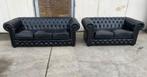 Chesterfield Rochester zwart leren 3+2 zits!!!, Huis en Inrichting, Banken | Bankstellen, Ophalen of Verzenden, Zo goed als nieuw