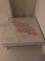 Salontafel barok wit met glasplaat, Zo goed als nieuw, Minder dan 50 cm, Rechthoekig, 50 tot 100 cm