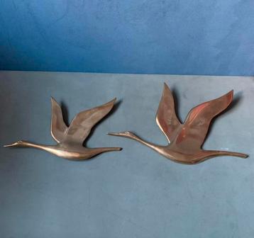 messing twee set ganzen in goudkleurig beschikbaar voor biedingen