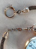antiek zakhorloge  ketting  mensenhaar met ornaouble orn., Verzenden