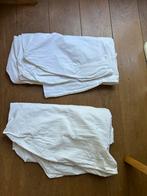 Twee witte hoeslakens 1 persoons, Gebruikt, Eenpersoons, Ophalen of Verzenden, Wit