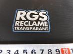 sticker RGS Reclame transparant, Ophalen, Zo goed als nieuw, Bedrijf of Vereniging