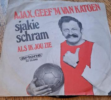 Sjakie schram ajax , geef hem van katoen  7" single beschikbaar voor biedingen