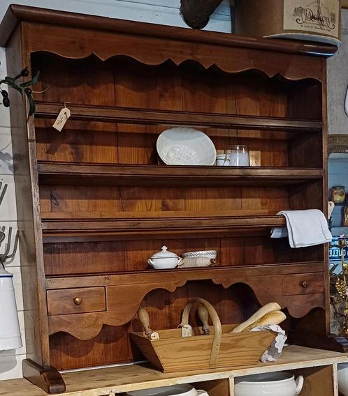 Oud bordenrek, wandrek, antiek bordenrek, houten rek, Antiek en Kunst, Curiosa en Brocante, Ophalen