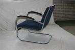 Vintage Jaren '50 Paul Schuitema D3 Fauteuil Blauw Corduroy, Huis en Inrichting, Fauteuils, Ophalen, Minder dan 75 cm, N.v.t.