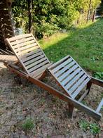 Twee houten ligstoelen, Ophalen, Gebruikt, Hout